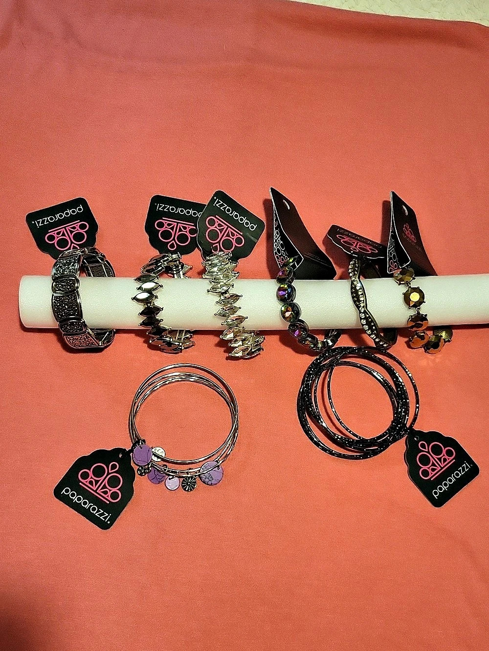 Izzofashion Statement Bracelets Set Silver & Black NWT